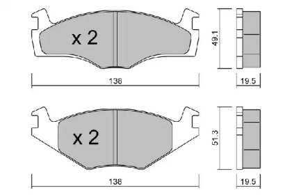 Тормозные колодки AISIN для VW GOLF II (19E, 1G1) 1.8 i Cat Syncro